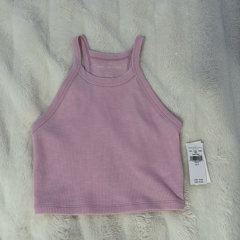 American Eagle pink crop tank top